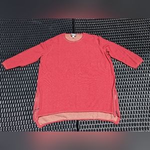 Large Cashmere Silk Nordstrom Pink Sweater with Side Zipper Embellishments